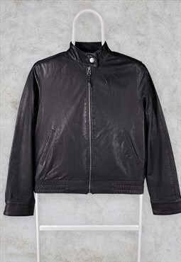 Vintage Ben Sherman Black Leather Jacket Biker Women's UK10