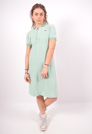 VINTAGE LACOSTE POLO DRESS STRIPES GREEN