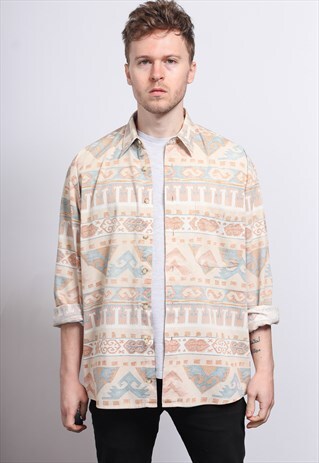 VINTAGE AZTEC PATTERNED SHIRT
