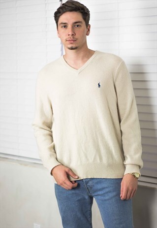 VINTAGE POLO RALPH LAUREN SWEATER JUMPER LOGO 90S XL 10.2