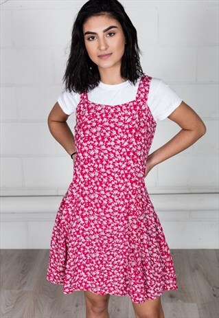 VINTAGE PINK FLOWER SUMMER DRESS