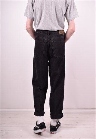 TOMMY HILFIGER MENS VINTAGE JEANS W36 L30 BLACK 90'S