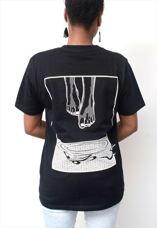 YOROSHIKU CLASSIC: MANGA ORGANIC T-SHIRT BLACK LEVITATE FEET