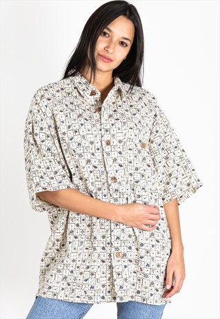 VINTAGE 80S HAWAIIAN SHORT SLEEVE SHIRT / S2049