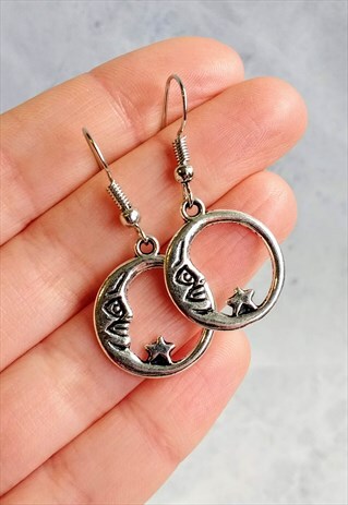 CELESTIAL CIRCULAR MOON EARRINGS