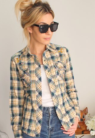 VINTAGE SHIRT RHINESTONES