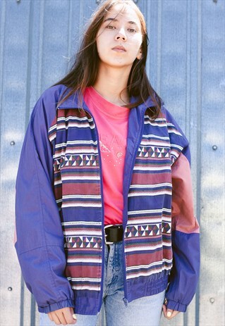 VINTAGE 90S PATTERNED WINDBREAKER JACKET