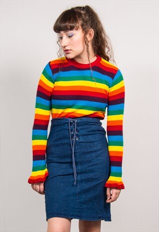 VINTAGE 90'S Y2K DARK BLUE DENIM HIGH WAIST PENCIL SKIRT