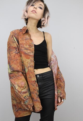 VINTAGE 80S/90S OVERSIZED PATTERNED SHIRT