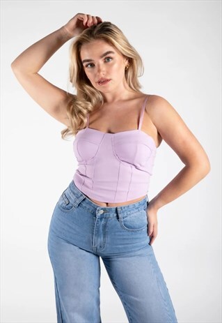 LILAC STRUCTURED CORSET TOP 