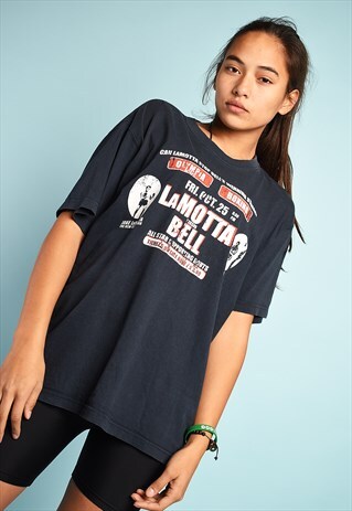 VINTAGE 90S RETRO OVERSIZED LOGO PRINT T-SHIRT TOP TEE