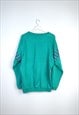 VINTAGE  SWEATSHIRT STRIPES DETAILS IN GREEN XL