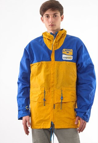 VINTAGE CAMEL COAT F1 TEAM SHELL WINDBREAKER 90S YELLOW