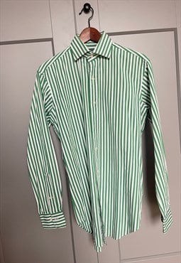 Vintage Green Stripped Cotton Shirt
