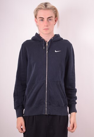 NIKE MENS VINTAGE HOODIE JACKET MEDIUM BLUE 90S