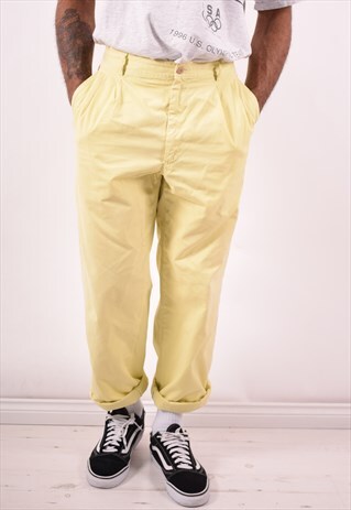 ICEBERG MENS VINTAGE TROUSERS W34 L30 GREEN 90S