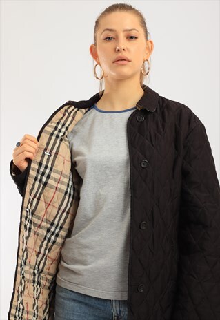 VINTAGE BURBERRY QUILTED LONGLINE JACKET COAT