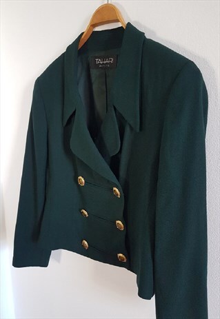 1990s Vintage Cropped Wool Blazer, Made in USA