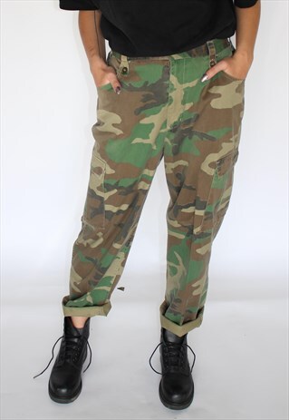 80S UNISEX CAMO TROUSERS