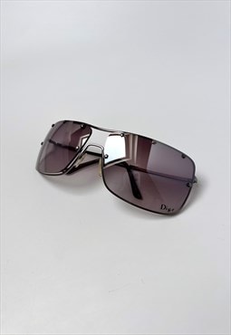 Christian Dior Sunglasses Rectangle Tinted Reflective Purple