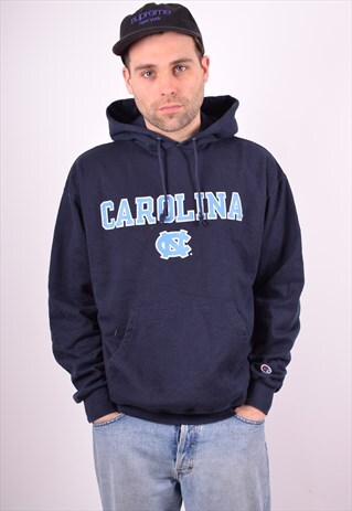 CHAMPION MENS VINTAGE HOODIE JUMPER XL BLUE 90S