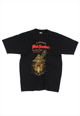 2002 ISLE OF MAN TT MAD SUNDAY BLACK T-SHIRT