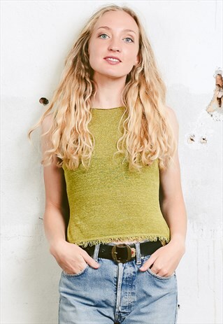 VINTAGE 90S FRINGED KNIT TOP