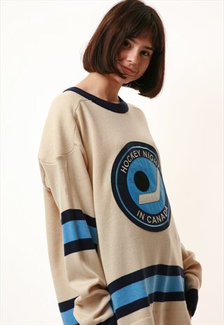 VINTAGE REEBOK RBK BY ROGER EDWARDS HOCKEY JUMPER 13193