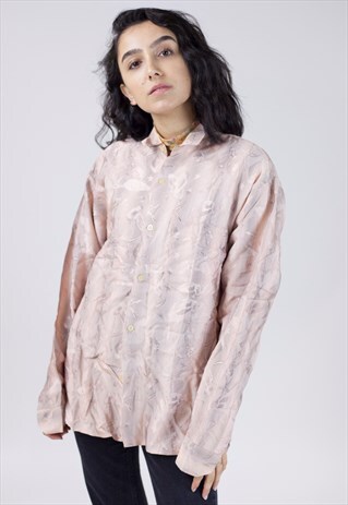 VINTAGE 90'S PINK ABSTRACT PATTERNED BLOUSE