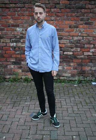 RALPH LAUREN BLUE PIN STRIPE SHIRT