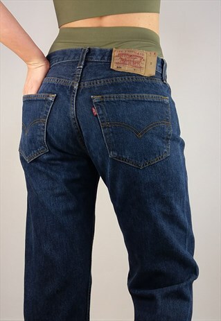 VINTAGE 90'S LEVI'S 501 W 31/ L 34 DARK WASH JEANS