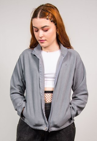 VINTAGE 90'S GREY FLEECE OVERSIZED JACKET
