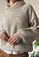 VINTAGE 90'S 00'S UNISEX CLASSIC LIGHT CREAM WOOL JUMPER