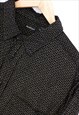 VINTAGE PATTERN CORD SHIRT BLACK KHAKI WITH AZTEC PRINT 90S 