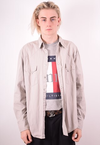 LEVI'S MENS VINTAGE SHIRT XL GREY 90S