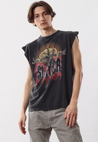 1994 VINTAGE SLAYER SLEEVELES TANK TOP BAND TEE T SHIRT