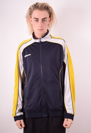 LOTTO MENS VINTAGE TRACKSUIT TOP JACKET XL NAVY BLUE 90S