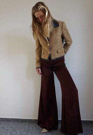 Y2K SATIN EXTREME WIDE LEG PANTS PALAZZO PANTS FLARES