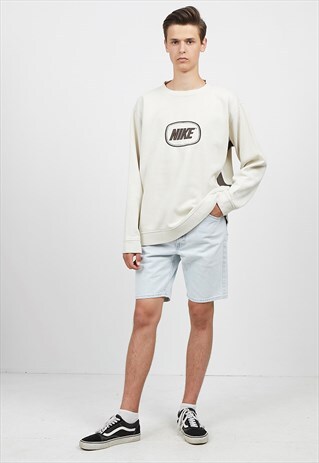 VINTAGE BEIGE NIKE CREW NECK PULLOVER SWEATSHIRT