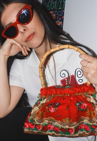 VINTAGE TOP HANDLE BAG HOLDALL FLORAL 50'S