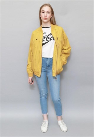 VINTAGE 1990'S MUSTARD YELLOW BOMBER JACKET