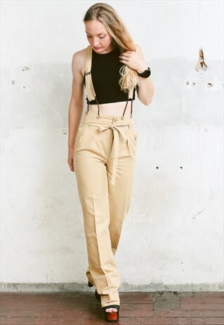 VINTAGE 70S SUSPENDER OVERALL PANTS