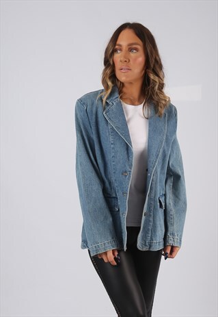 VINTAGE DENIM JACKET BLAZER UK 12 MEDIUM (GVDR)