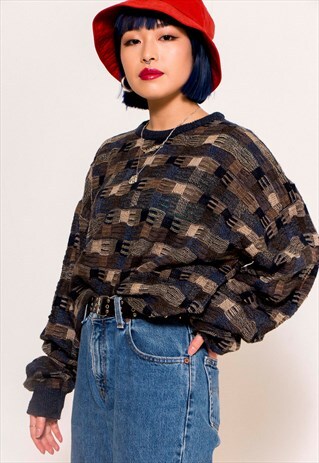 VINTAGE 80'S NAVY KNIT JUMPER