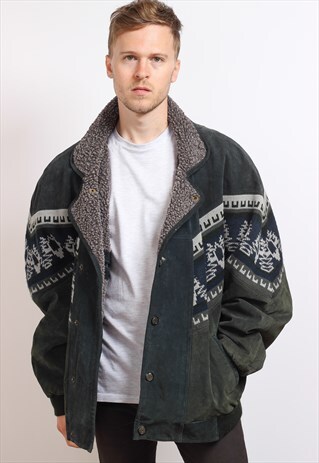VINTAGE AZTEC FLEECE LINED JACKET