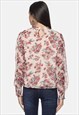 IS.U FRONT RUFFLE ALL OVER FLORAL PRINTED TOP
