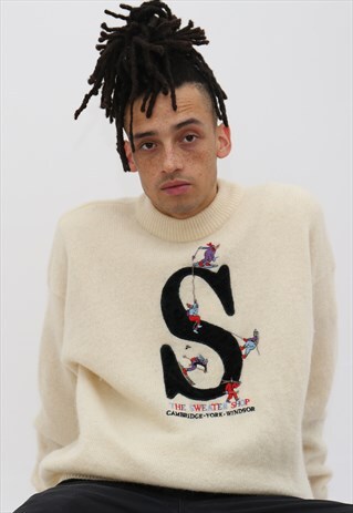80'S VINTAGE THE SWEATER SHOP WINTER SPORTS WOOL SWEATER