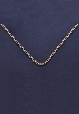 CRW Gold Squarebox Link Chain Necklace 