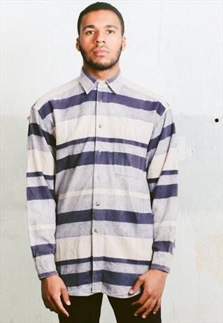 VINTAGE AZTEC STRIPED FLANNEL SHIRT