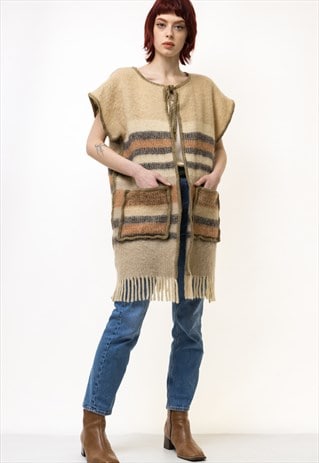 70s Vintage Wool Western Brown Vintage Waistcoat 5323